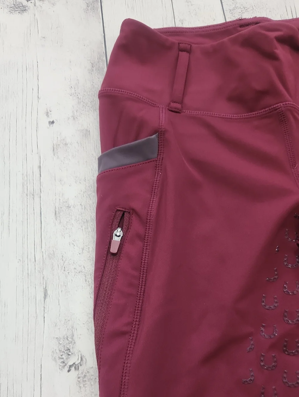 Fitst4 Kids Medium Riding Breeches Maroon & Gray Worn Maybe Once Like Brand New